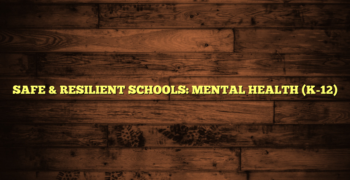SAFE & RESILIENT SCHOOLS: MENTAL HEALTH (K-12)